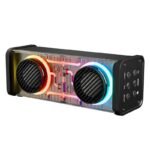 Haut-Parleur Bluetooth Portable RGB Transparent – Noir et Blanc