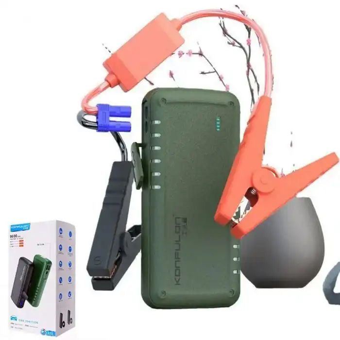 Démarreur d'Urgence Voiture 12V 9600mAh & Chargeur Rapide Téléphone
