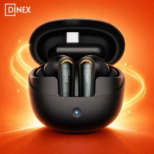 DINEX ES-20 Écouteurs Bluetooth 5.4 Sans Fil avec Micro ENC, Son Stéréo Hi-Fi, Basses Profondes, Commande Tactile