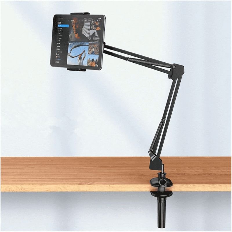 Support Tablette & Téléphone à Bras Réglable – Fixation Bureau/Lit