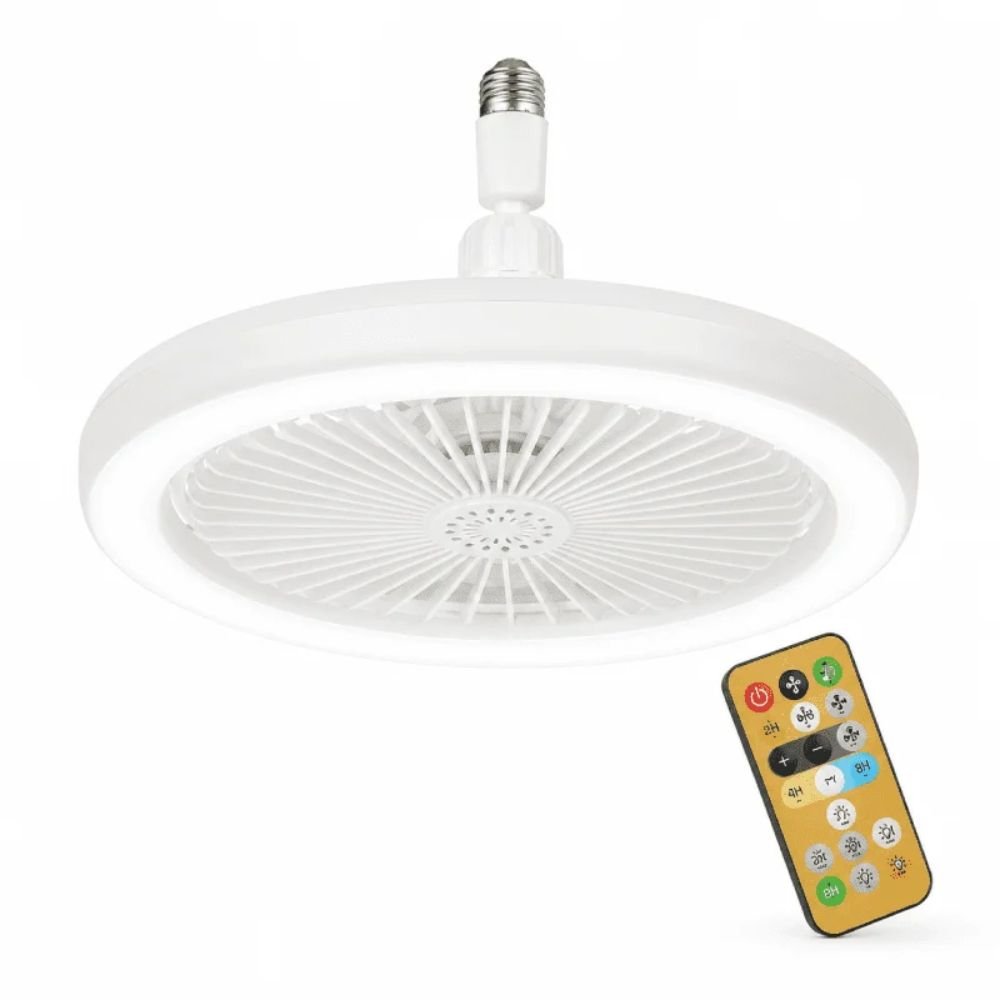 Ventilateur LED blanc 30 W avec télécommande