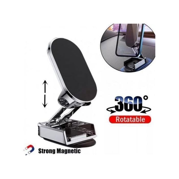 Support de téléphone magnétique pliable, rotatif à 360°