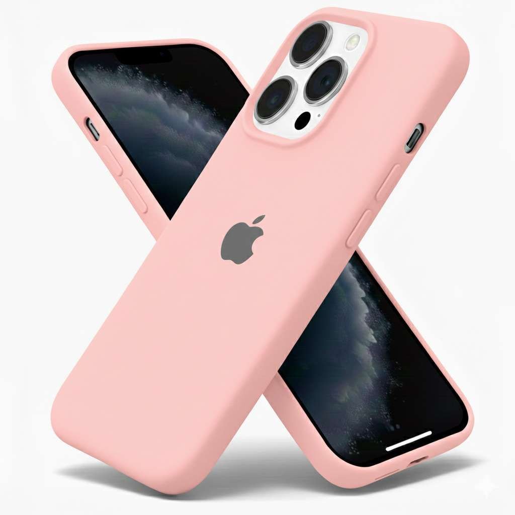 Coque en silicone pour iPhone 15 Pro – Rose