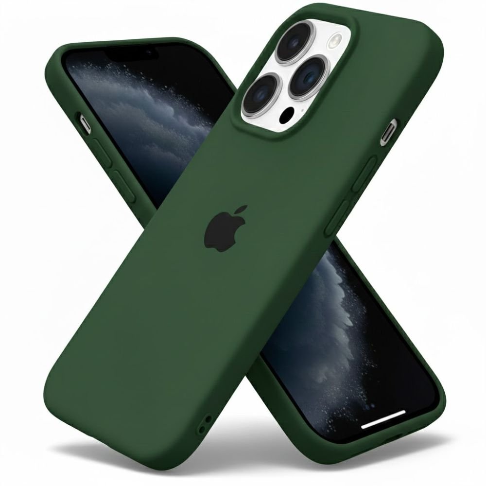 Coque en silicone pour iPhone 15 Pro – Vert