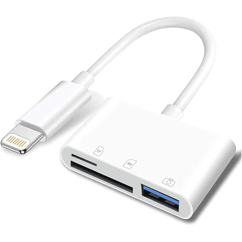 Lecteur de Cartes 3 en 1 Lightning vers SD / TF / USB pour iPhone et iPad