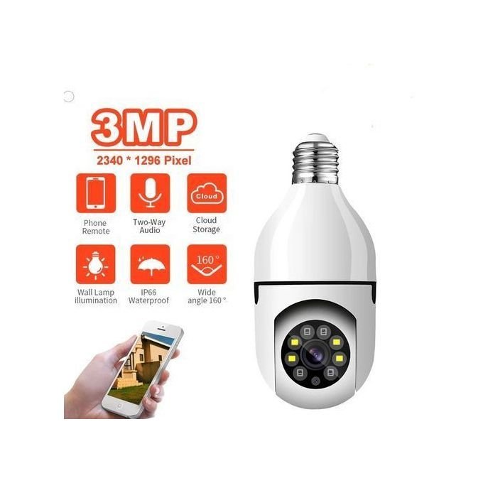 Ampoule Caméra de surveillance Wi-Fi 3 MP, E27