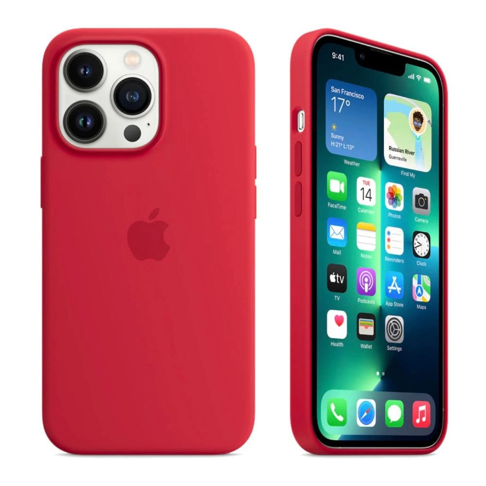 Coque Silicone avec MagSafe pour iPhone 13 Pro Max – Rouge