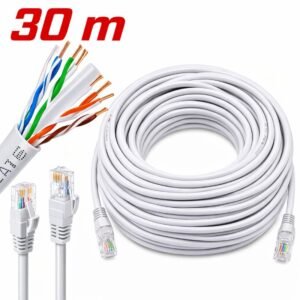 Câble Ethernet Cat 6E – 30 m Haute Vitesse pour Réseau Stable