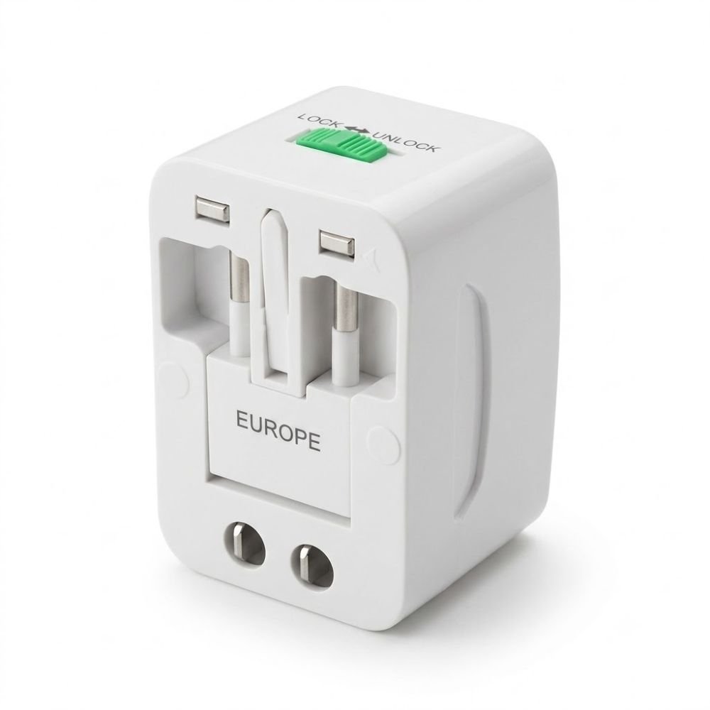 Adaptateur de voyage universel blanc