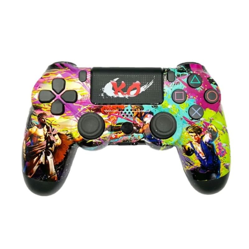 Manette sans fil design gaming – Style combat multicolore-compatible PS4