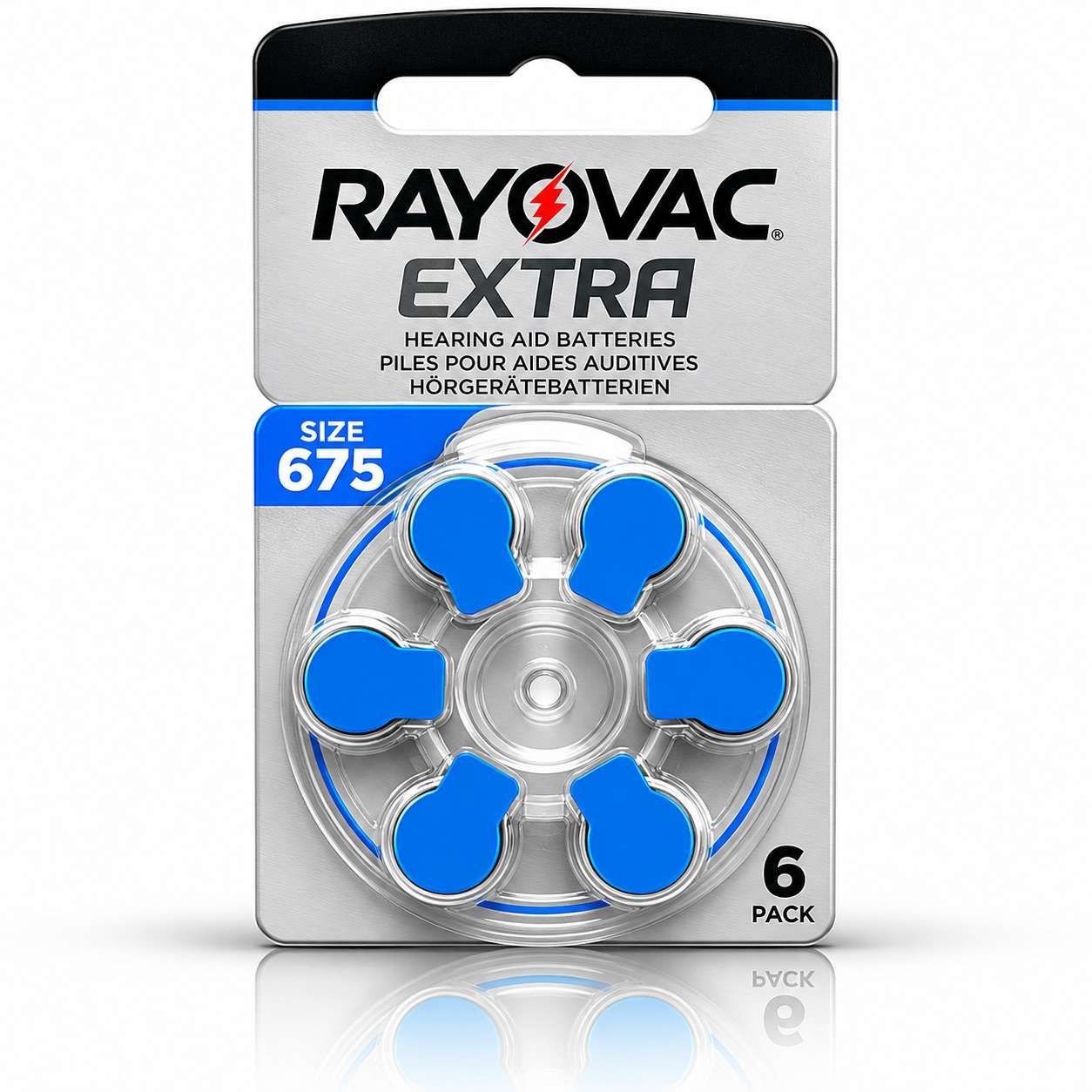 Piles pour Appareils Auditifs Rayovac Extra – Taille 675 (Pack de 6)