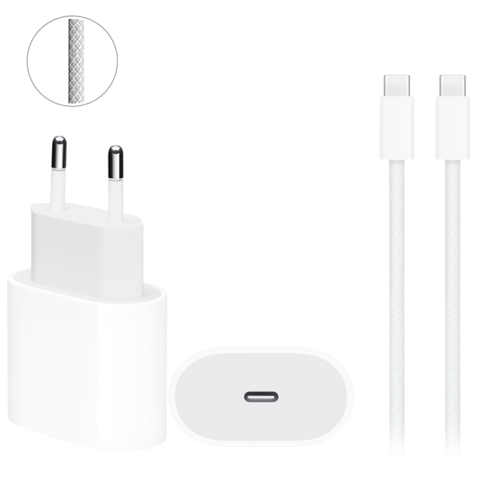 Chargeur USB-C 35W + Cable USB-C vers USB-C Compatible Avec iPhone Série 15/16
