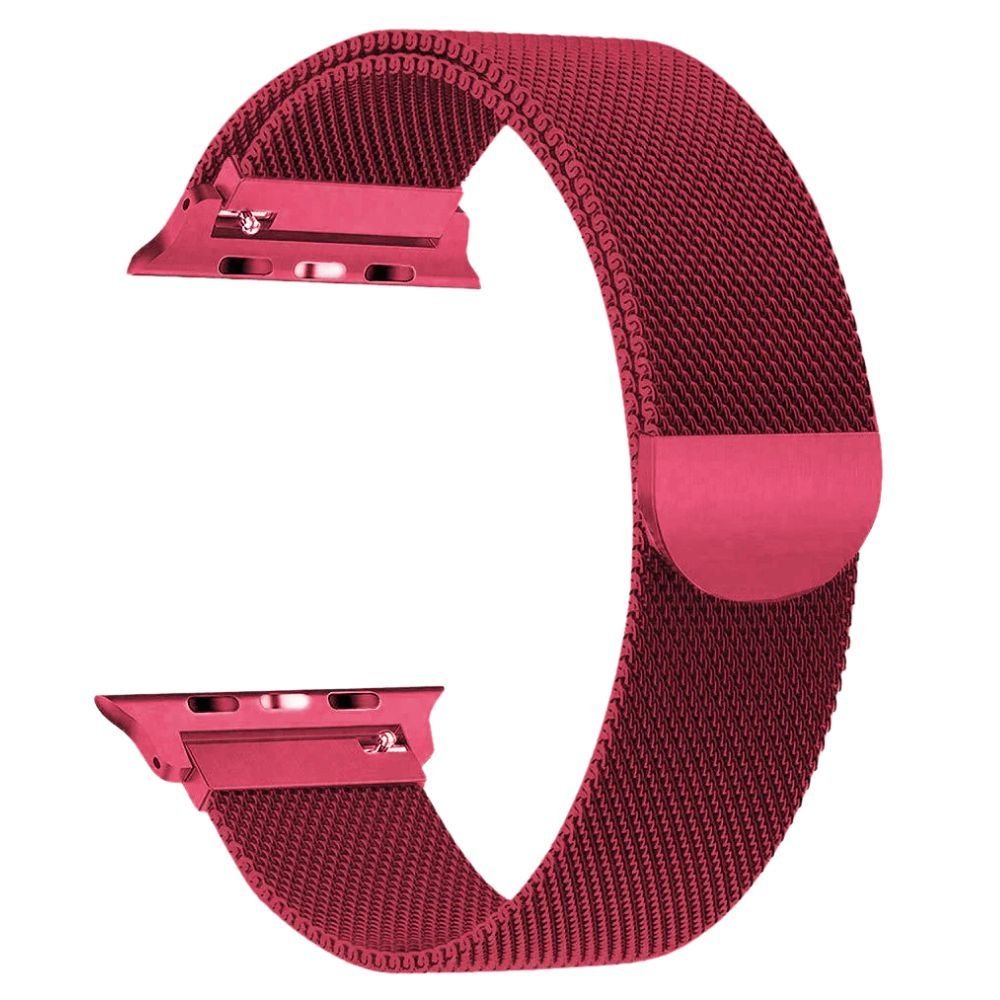 Bracelet Steel Rouge Magnétique pour Apple Watch 42/44 mm