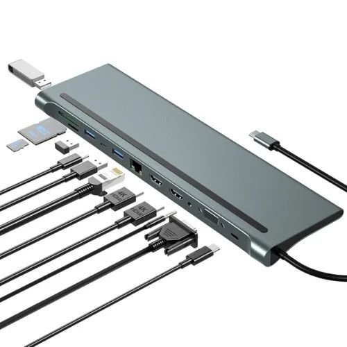 Stations d'accueil Multiport 12 en 1 Hub USB C Adaptateur (2 HDMI PORTS)