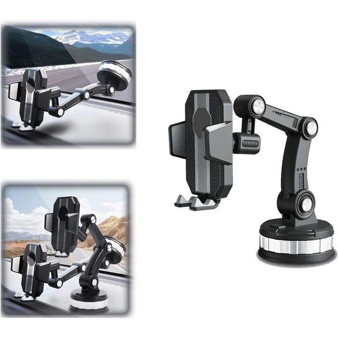 Support de téléphone réglable à 360°,ventouse très fort, pour tableau bord, par-brise et bureaux