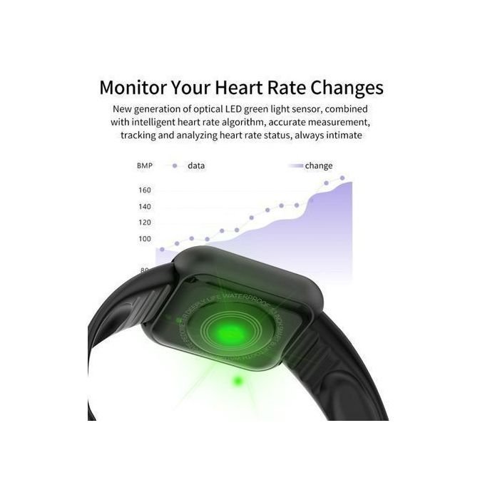 Montre intelligente Bluetooth Fitness Tracker, sport, moniteur de fréquence cardiaque, tension artérielle,