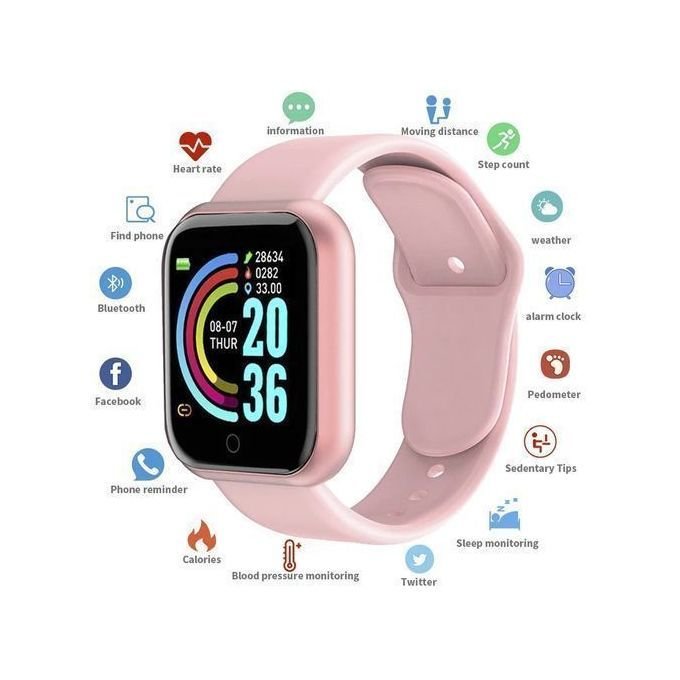 Smartwatch pour Android et iOS, bracelet de sport, moniteur de fréquence cardiaque, étanche