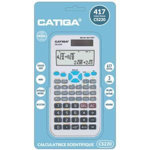 Catiga Calculatrice Scientifique – 417 Fonctions, Écran 12 Chiffres, Alimentation Solaire & Pile, Modèle CS220