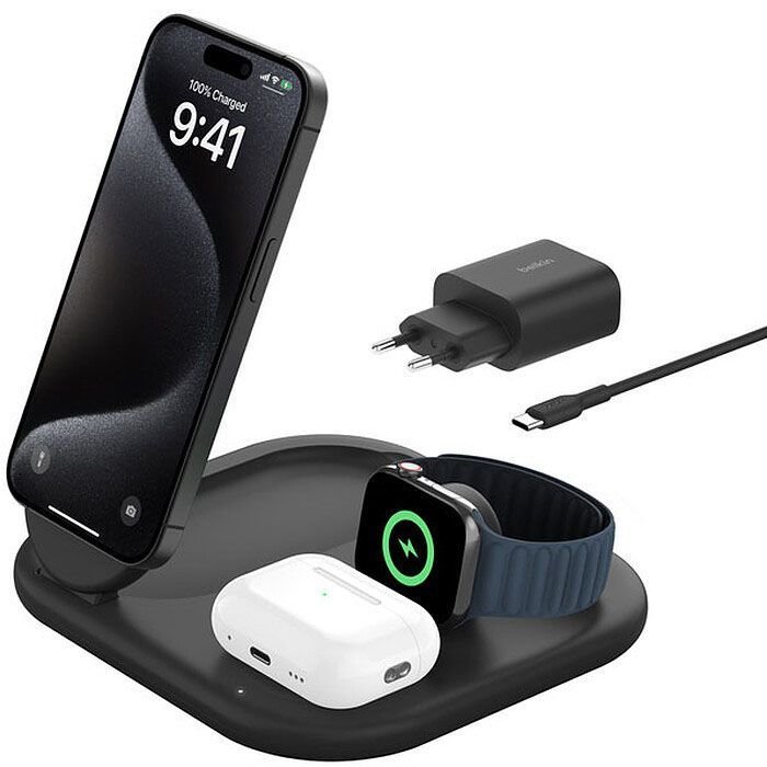 QI2 3-IN-1 MAGNETIC WIRELESS CHARGING STAND, BLACK