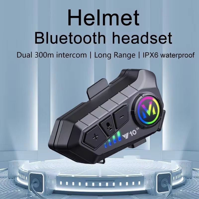 Interphone Bluetooth pour casque noir V10-2x