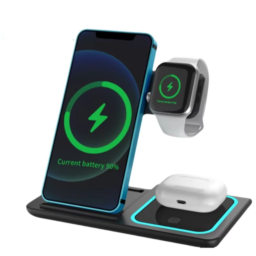 Chargeur Sans Fil 3-en-1 Pliable – Station -couleur aléatoire