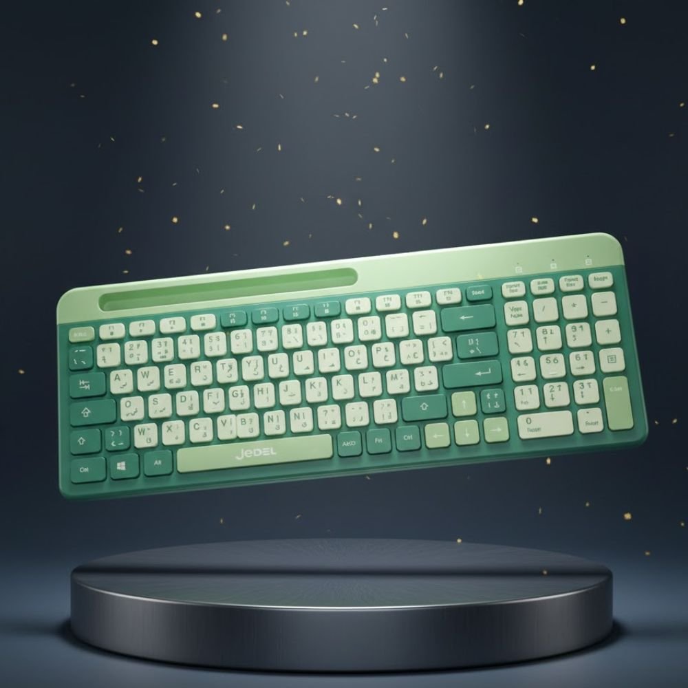 Clavier Sans Fil Jedel WKB100P – Bluetooth + 2,4 GHz, Rechargeable – Multi-Appareils