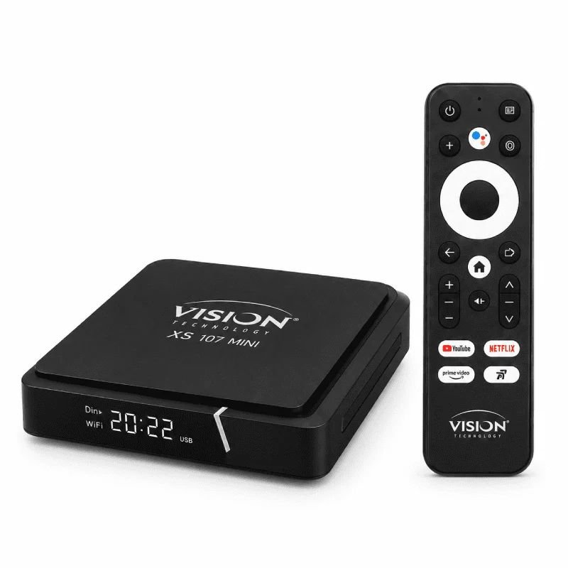 Mini box Android TV 4K Vision XS 107, noire