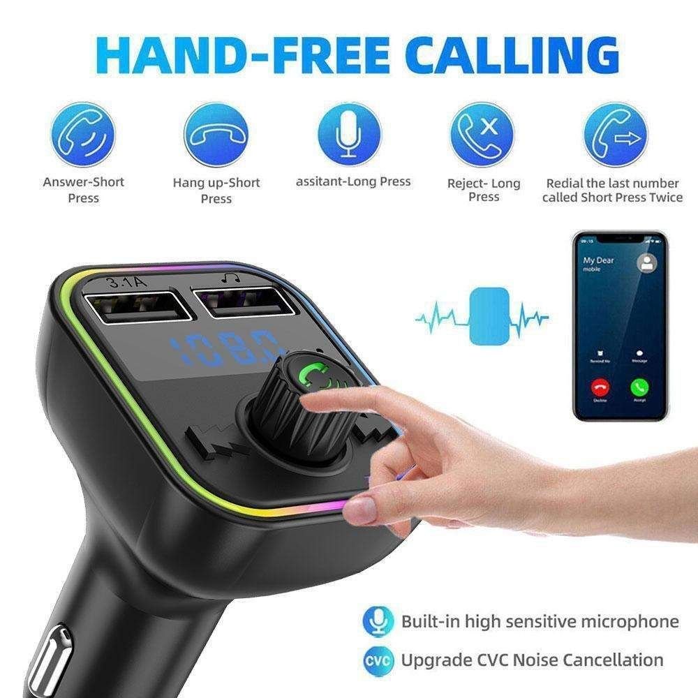Lecteur MP3 - Bluetooth Car FM Transmitter MP3 Player 2 USB Charger