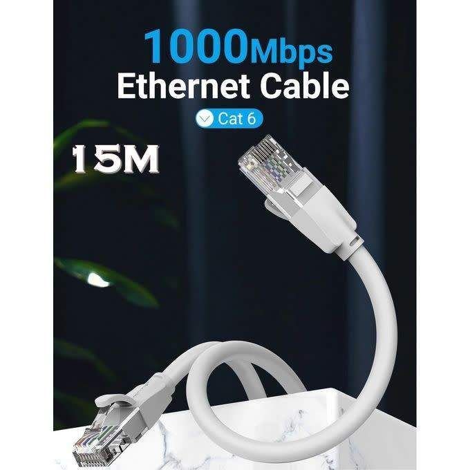 Câble Réseau Ethernet RJ45 LAN CAT6 - 8 fils - 1.5M