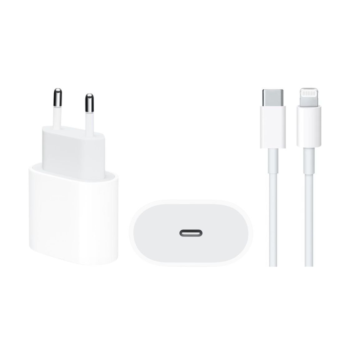 Chargeur Iphone USB-C 20W Avec Cable USB-C vers Lightning 1M Original