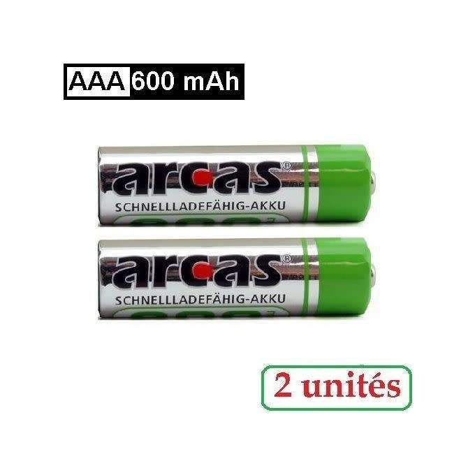 Arcas 2 Piles rechargeable 600 mAh - AAA - جوج حجرات روشرجابل