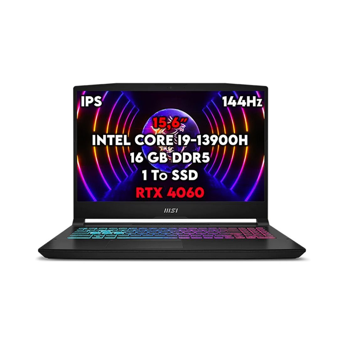 PC PORTABLE MSI KATANA 15 B13VFK I9-13900H 2X8GB 512GB NVME PCIE SSD GEN4X4 RTX 4060 8GB 15.6" FHD 144HZ IPS