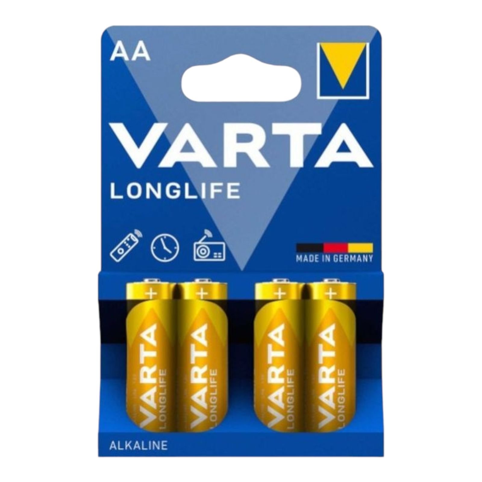 VARTA 4 Piles AA 1.5v Longlife AlKaline LR6 Batterie Alcaline