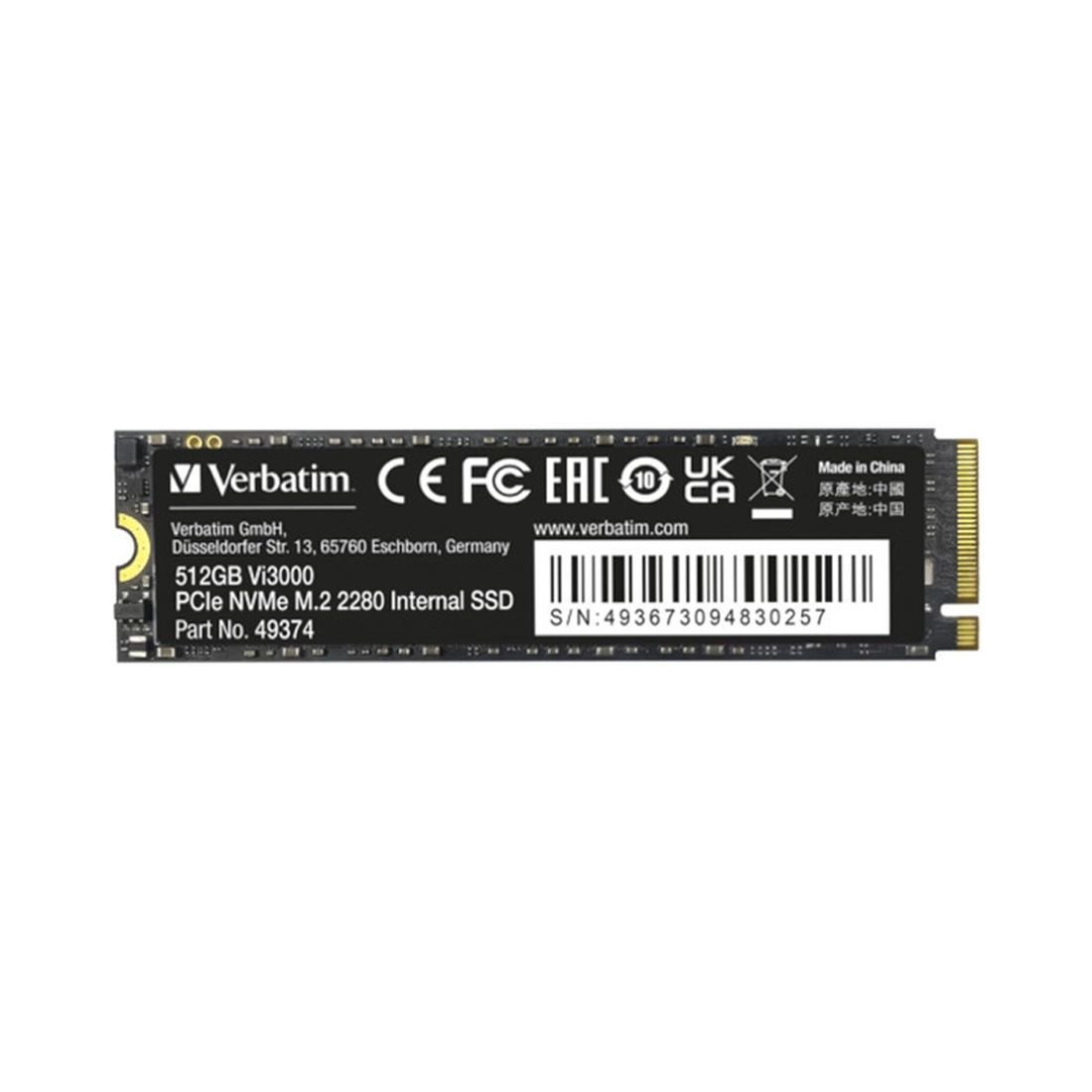 SSD NVME VERBATIM Vi3000 512GB M.2 PCle GEN3X4