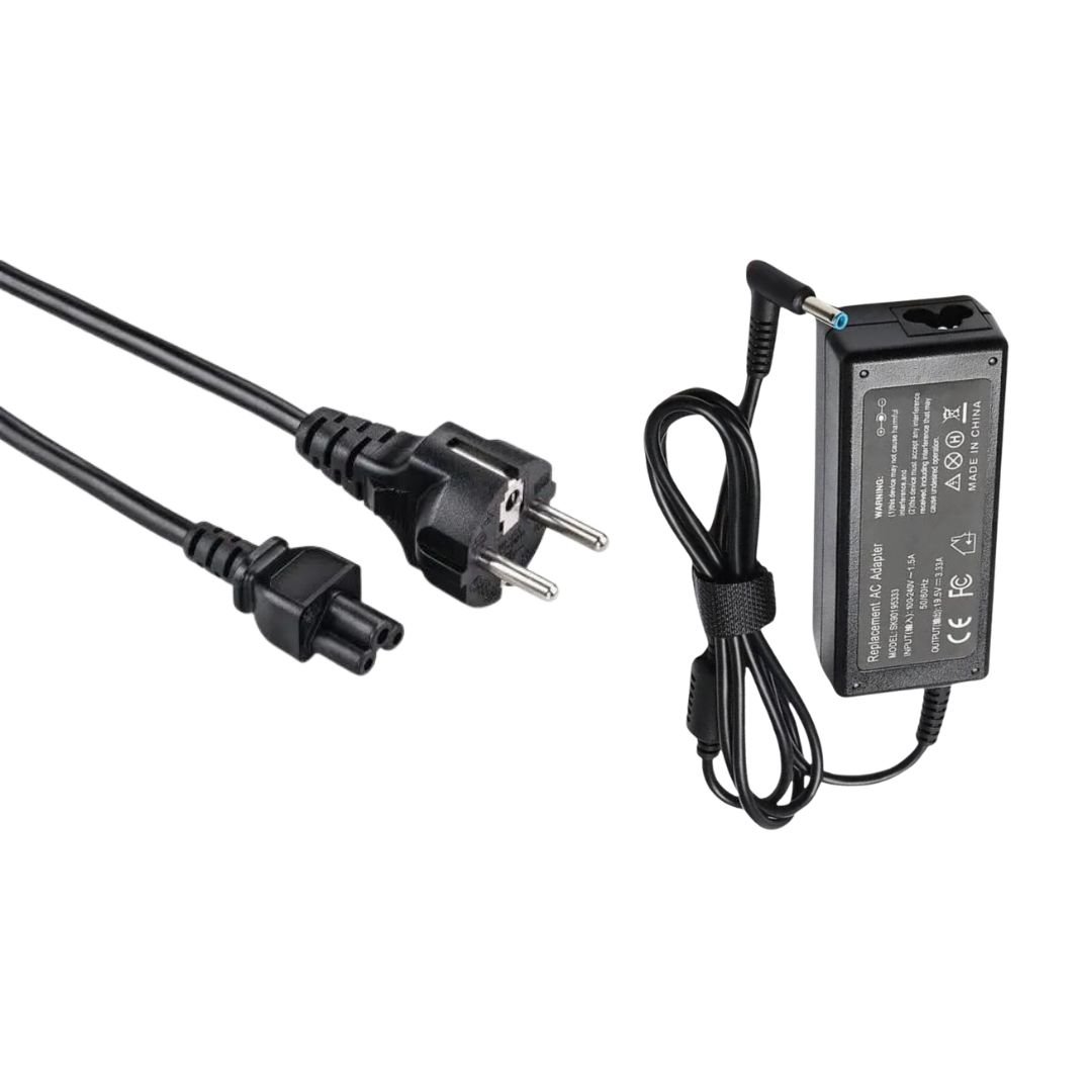 Chargeur HP19,5V 3,33A Tète Bleu Avec Cable d'alimentation
