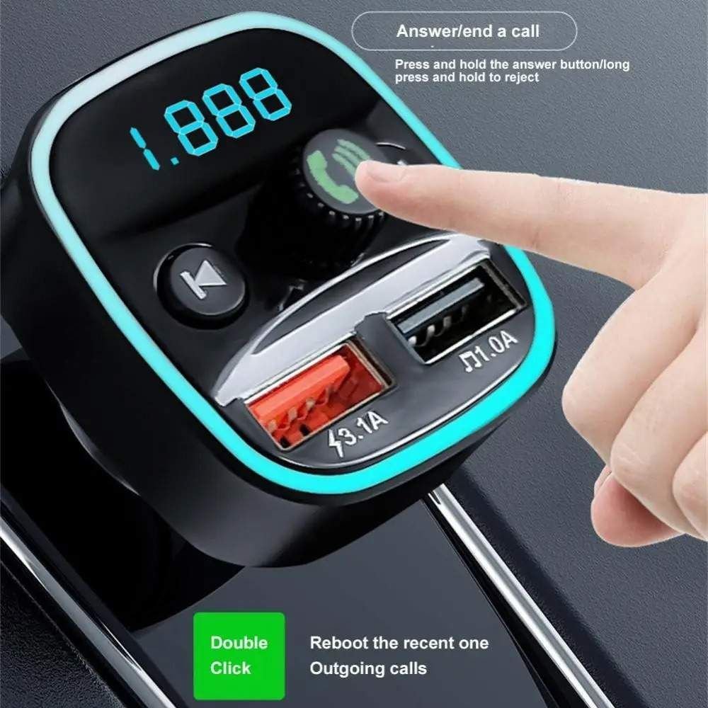 Lecteur MP3 - Car Hands-free Bluetooth Car FM Transmitter MP3 - Q1