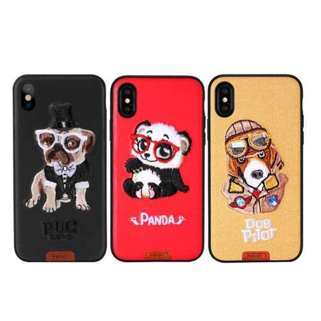 Coque broderie Mignon Animal pour iPhone X Remax RM-1647