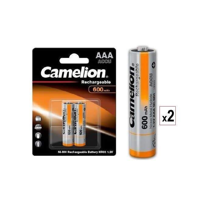 Camelion 2 Piles AAA 600 mAh Batterie Rechargeable // Blister 2 Unités