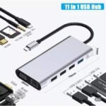Hub USB C, adaptateur de hub 11 en 1 de type C avec HDMI 4K,