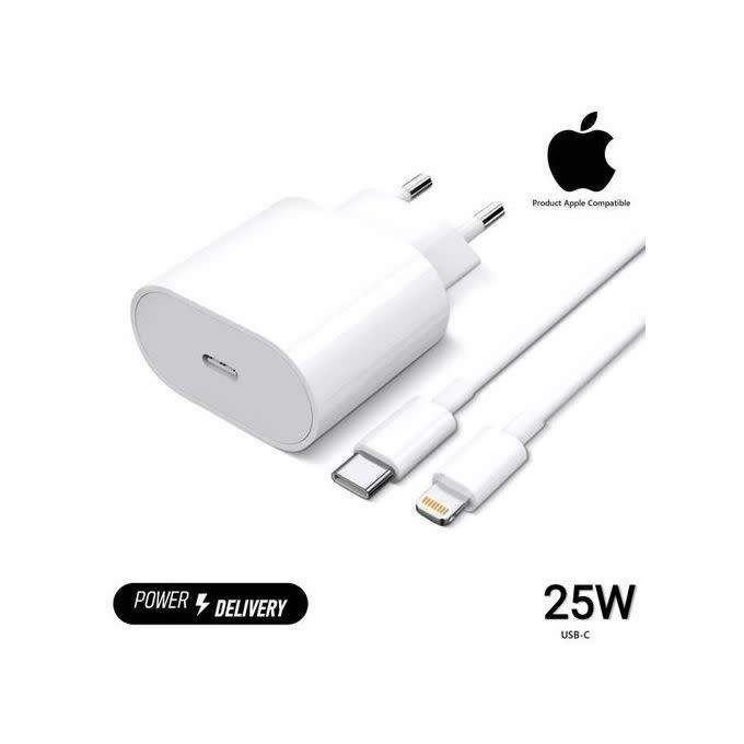 Chargeur 25W - Avec Câble C to Lightning (Pour iPhone 14 Pro Max) - iPhone