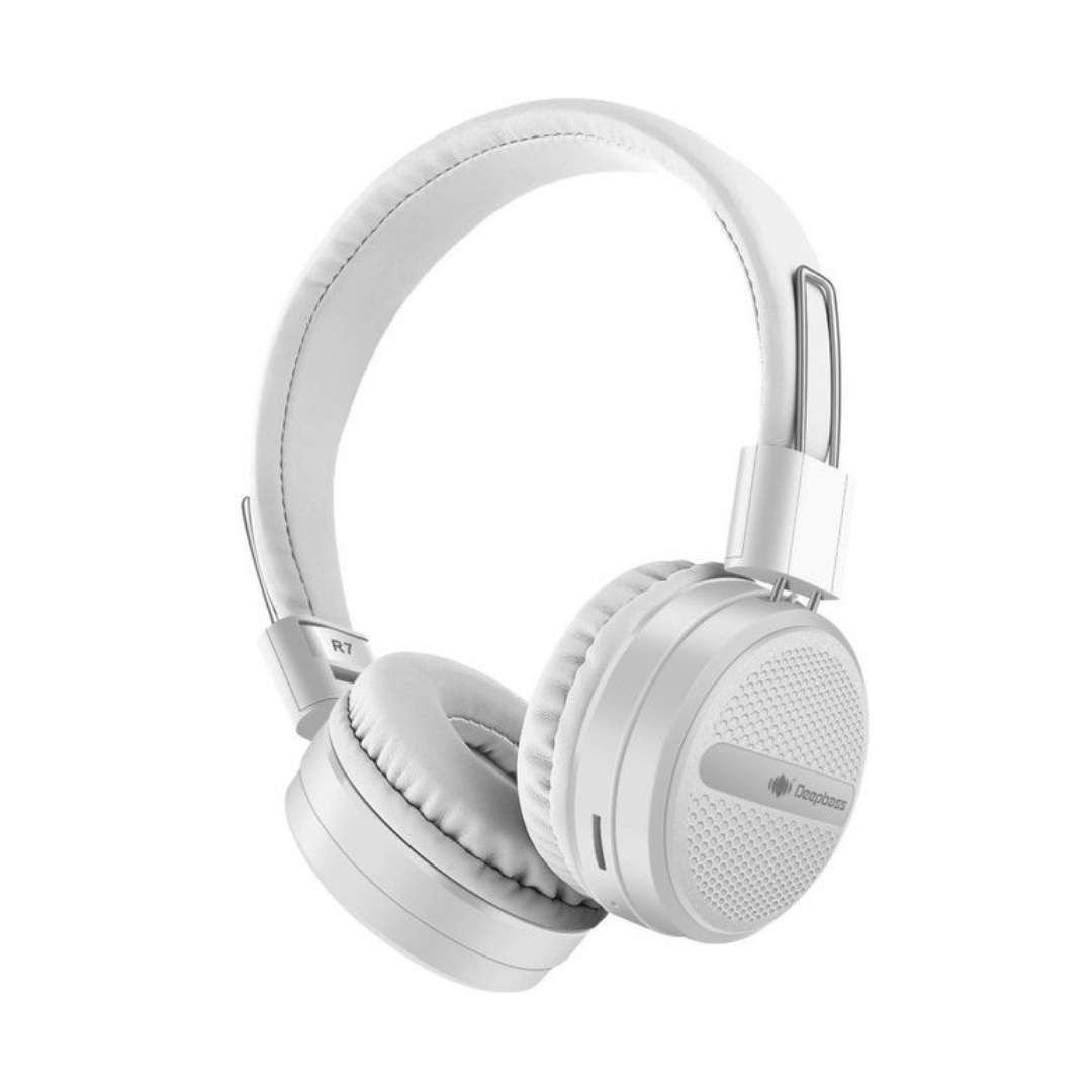 Casque Deepbass R7 (blanc) Haute qualité sonore et livraison rapide