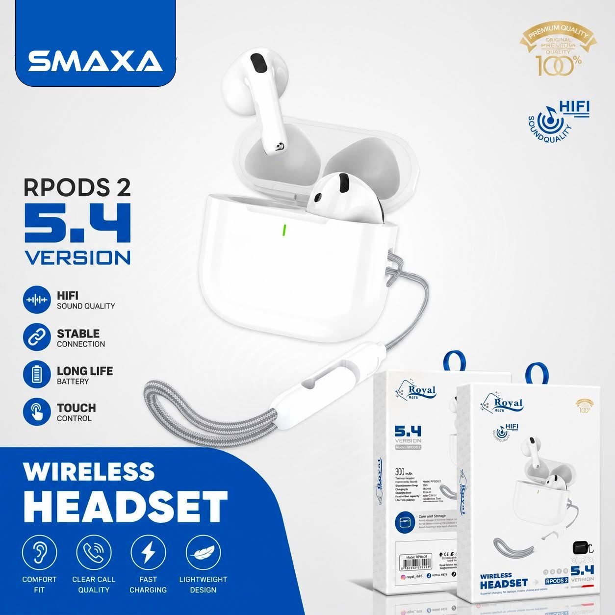 Ecouteurs sans fil Rpods 2 version 5.4