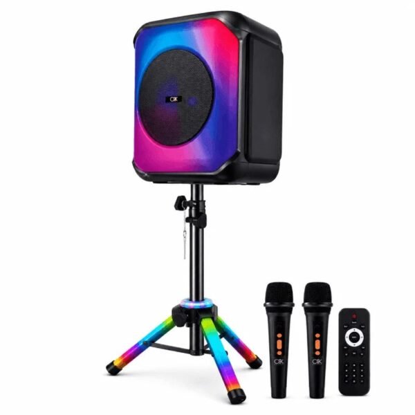 c2a41947-78d7-4d1a-88f3-0dcc51df2d39.jpg Haut-parleur karaoké OK S812 800 W avec 2 microphones