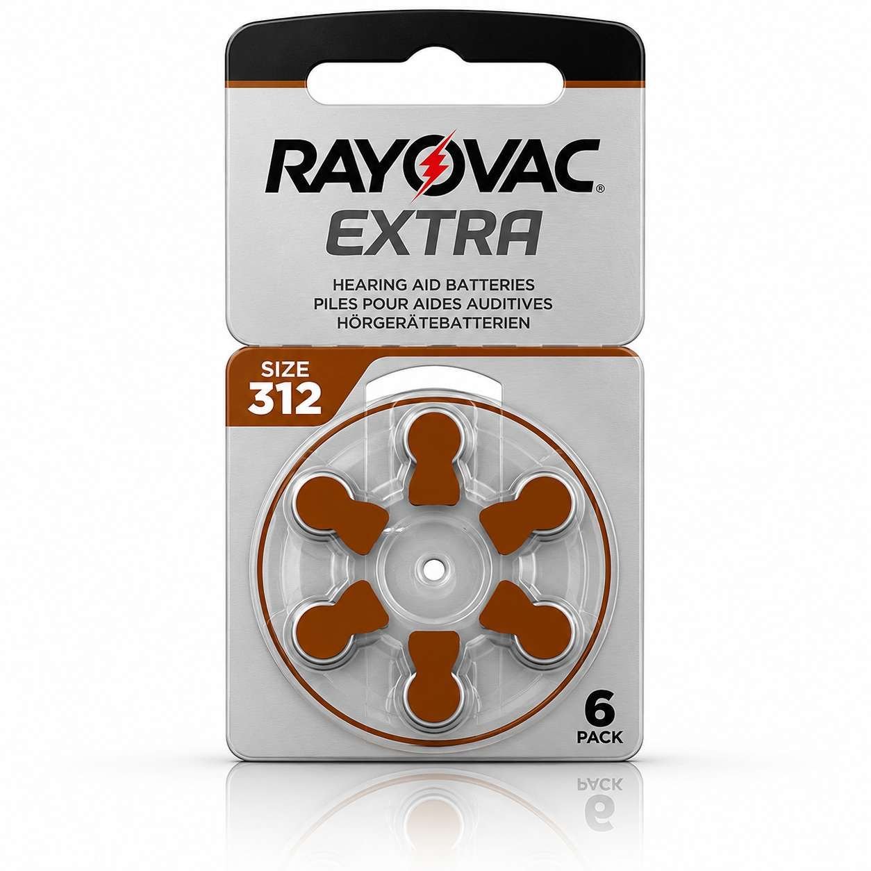 Piles pour Appareils Auditifs Rayovac Extra – Taille 312 (Pack de 6)