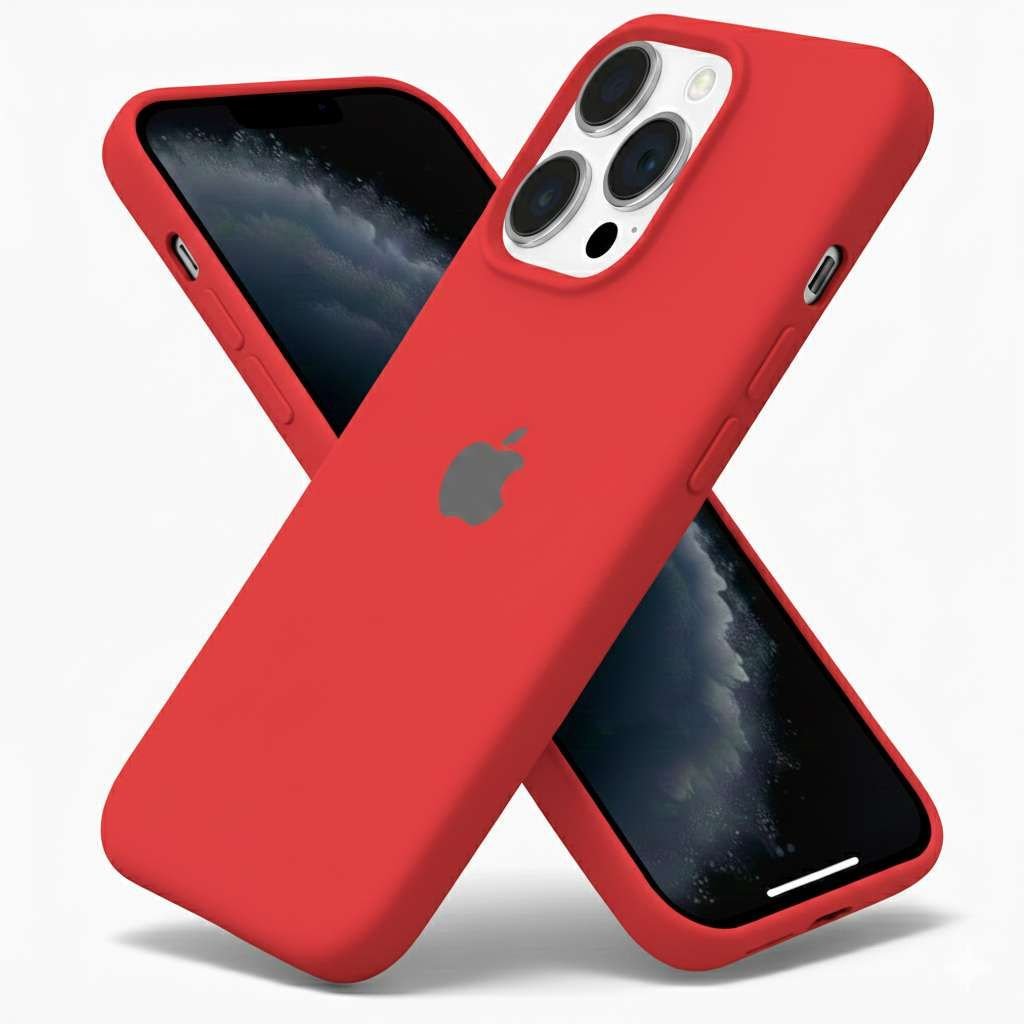 Coque en silicone pour iPhone 15 Pro – Rouge