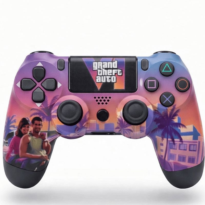 Manette Gaming Compatible PS4 Style Néon Sunset