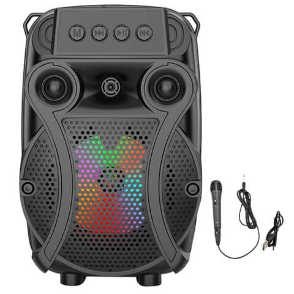 Enceinte Bluetooth Sans Fil ZQS1429 avec Micro – Karaoké Portable LED