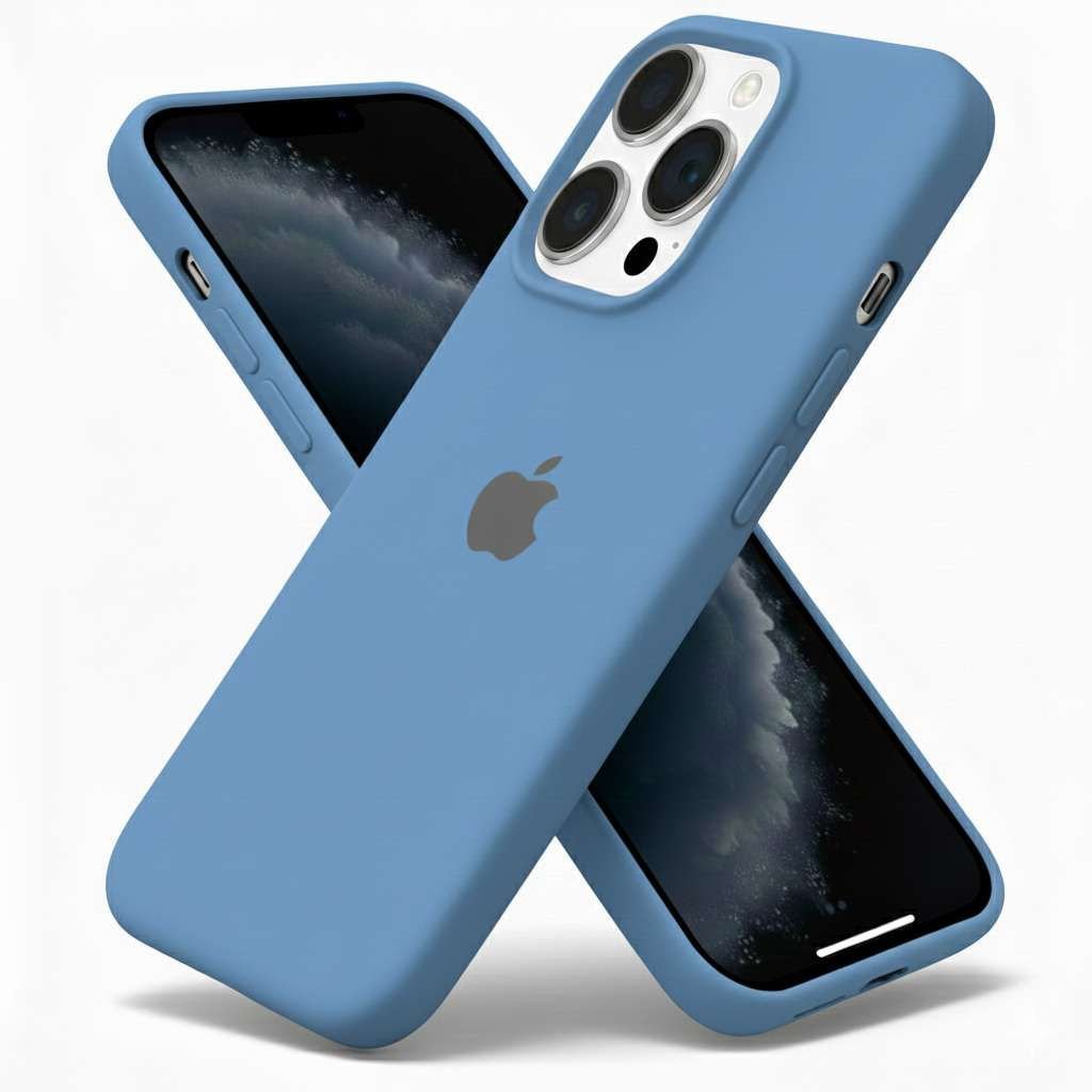 Coque en silicone pour iPhone 15 Pro – Light Blue