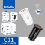 Chargeur Alume segare GaN 30W - 1port USB + 1Ports Type C