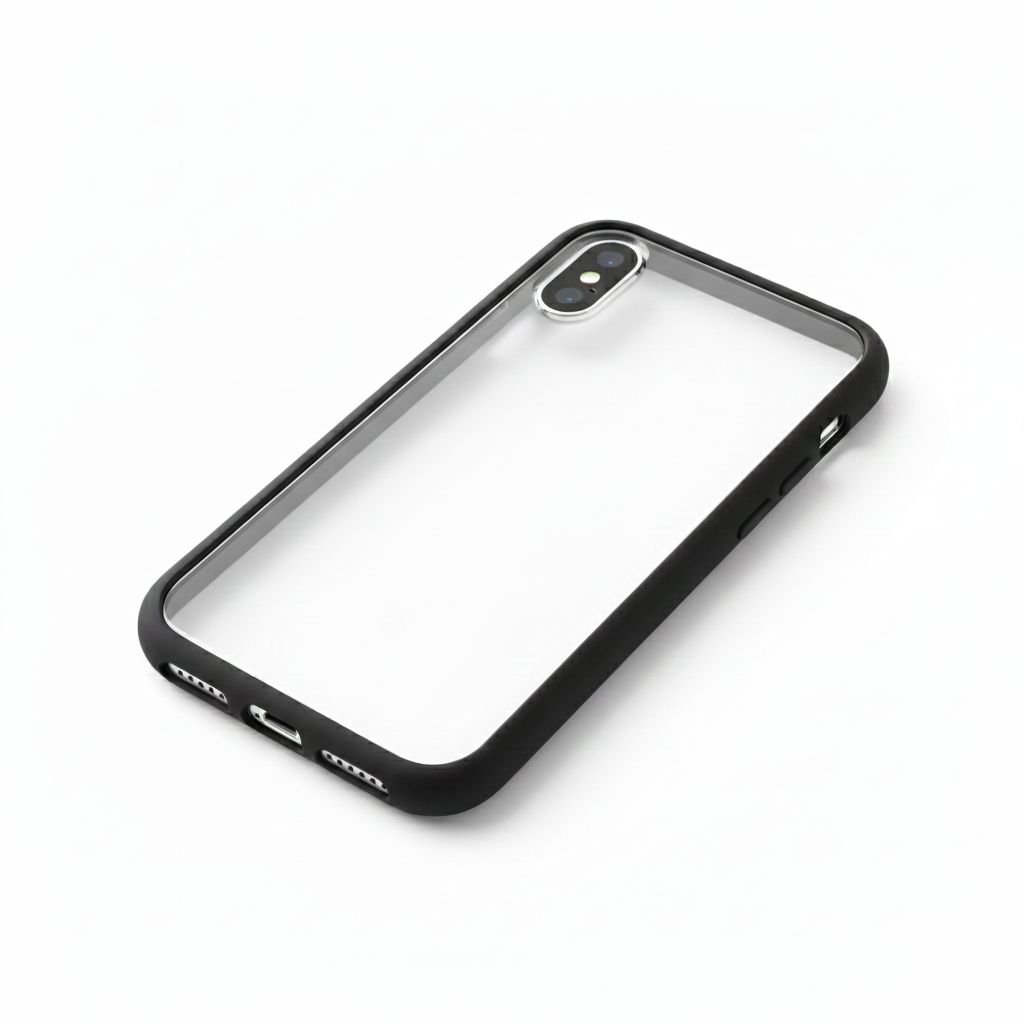 Coque iPhone X Transparente avec Bordures Noires – Protection Antichoc